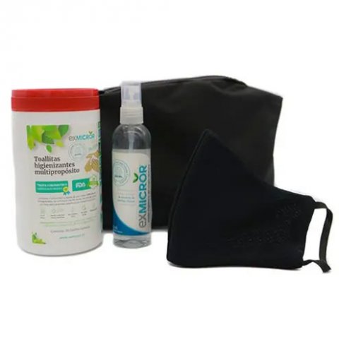 Combo Exmicror Plus ®125ml + khẩu trang KK + khăn ướt kháng khuẩn